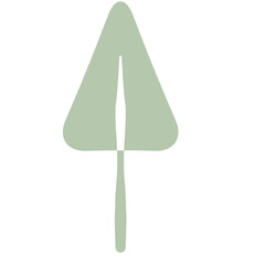 Flat Tree Green Environment Nature Monotone Collection Set