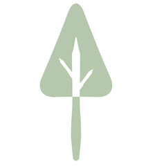 Flat Tree Green Environment Nature Monotone Collection Set