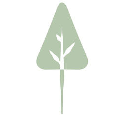 Flat Tree Green Environment Nature Monotone Collection Set