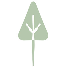 Flat Tree Green Environment Nature Monotone Collection Set