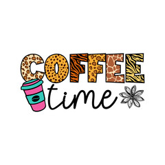Coffee Sublimation T-shirt design coffee time © Miton