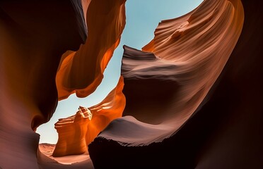 "Antelope Canyon in Arizona: A Stunning Travel Background. Captivating Natural Beauty."