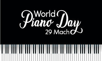 Fototapeta na wymiar World piano day, world piano day march 29 vector illustration