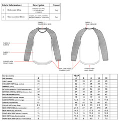 kid boys Raglan T-shirt Tech Pack (Italian Based)