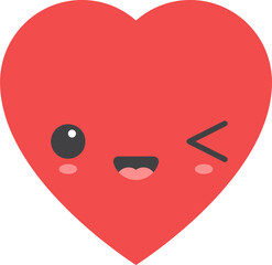 Cartoon heart shape emoji 