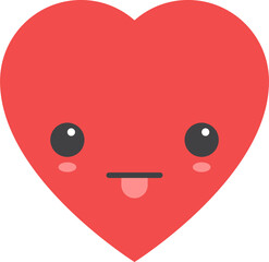 Cartoon heart shape emoji 