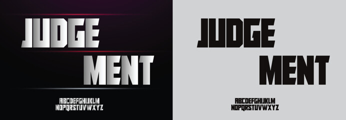 Judgement, Modern Sport Fonts. Typeface Tech style fonts for technology, digital, movie, logo design. Alphabet Collections	
