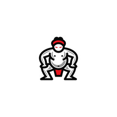 Sumo wrestler logo design.