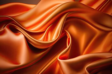 Orange silk satin abstract background (AI generated)