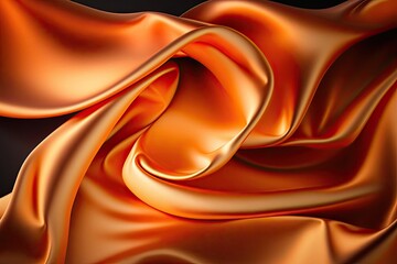Fototapeta na wymiar Orange silk satin abstract background (AI generated)