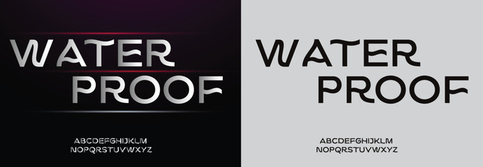 Water Proof, Modern Sport Fonts. Typeface Tech style fonts for technology, digital, movie, logo design. Alphabet Collections	

