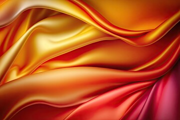 Fototapeta na wymiar Orange yellow silk satin abstract background (AI generated)
