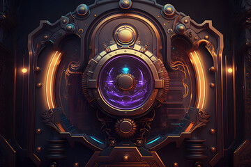 Abstract steampunk technology background. Generative AI
