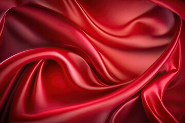Fototapeta na wymiar Red silk satin abstract background (AI generated)