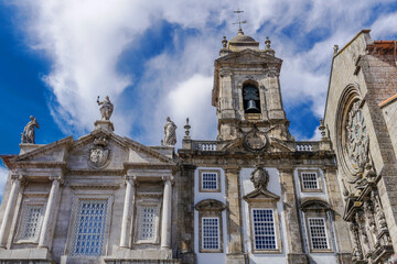 Porto, Portugal Monument Church of St Francis. Facade of 14th century Gothic Franciscan Igreja Monumento de Sao Francisco.