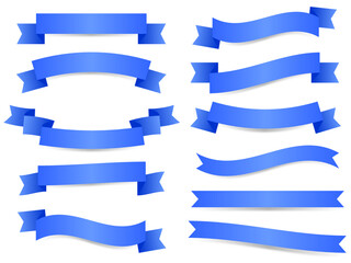 Fototapeta premium Blue Ribbon Gradient Banner isolated on white background