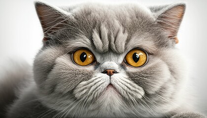 Fototapeta premium hyper-realistic portrait of a gray cat, generative AI
