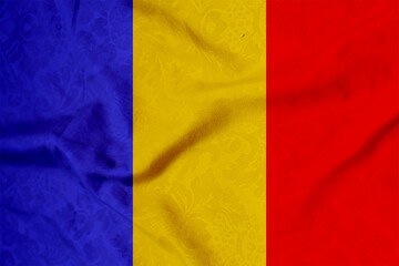fabric with flag of romania