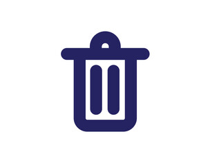 Minimal dustbin icon vector design tamplate