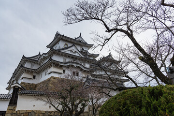 日本　兵庫県姫路市にある姫路城のにの門から見える小天守