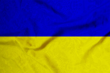 Fabric with ukraine flag motif