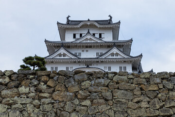 日本　兵庫県姫路市にある姫路城の備前丸跡から見える大天守