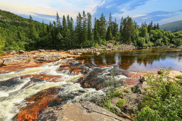 Stream at the river Glomma, Norway