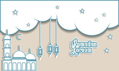 Ramadan Kareem. Islamic greeting card template with ramadan for wallpaper design. Poster, media banner. A set of vector illustrations.