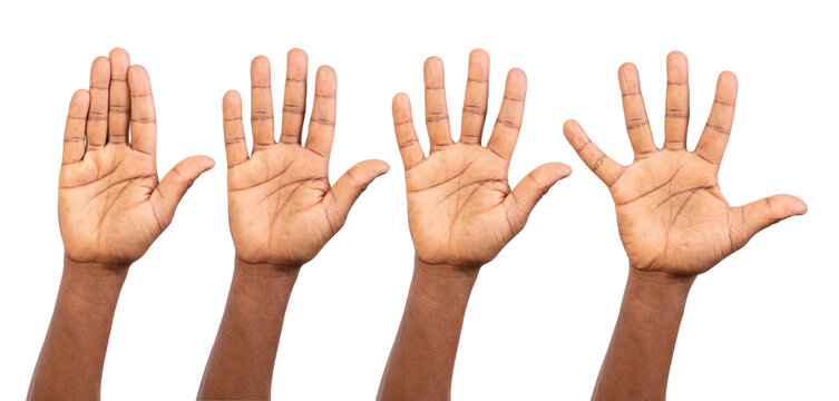 Hands up isolated on white or transparent background