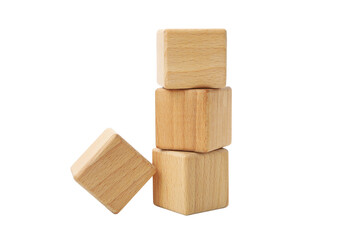 Blank wooden cubes for different concepts, isolated on white background