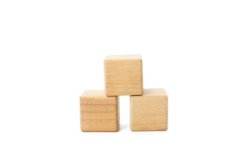 Blank wooden cubes for different concepts, isolated on white background