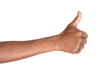 Thumbs up gesture isolated on white or transparent background