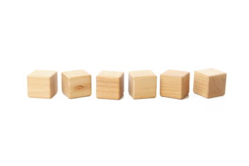 Blank wooden cubes for different concepts, isolated on white background