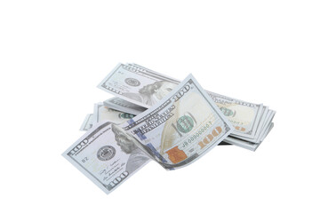 Dollar money isolated on white background, close up