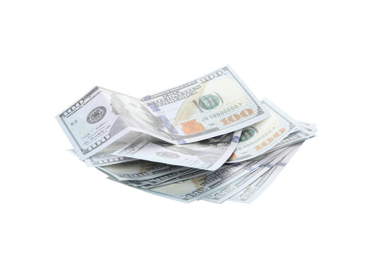Dollar money isolated on white background, close up