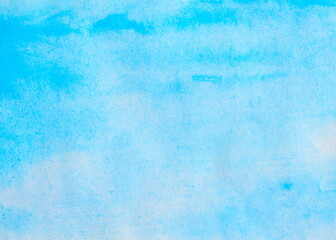 Abstract blue watercolor background, watercolor drawing