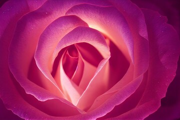 Naklejka premium fleur de rose rose en très gros plan - generative ai