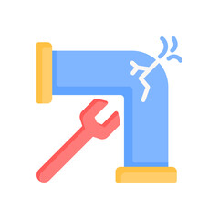 pipe repair icon for your website design, logo, app, UI. 