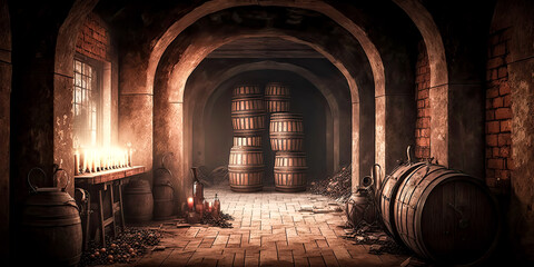 Fototapeta na wymiar old wine cellar