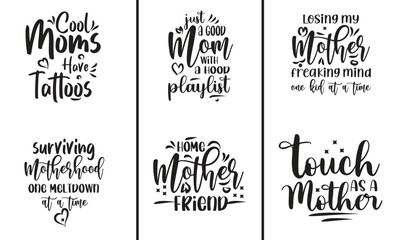 Mom SVG T-Shirt Design Bundle.