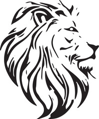 head lion line art logo