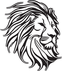 head lion line art logo