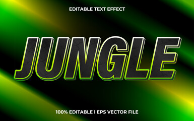 Obraz premium Jungle 3d text effect and editable text, template 3d style use for game tittle