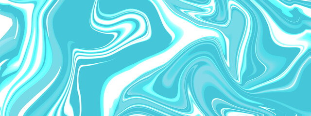 Abstract blue, white liens marble liquid background.