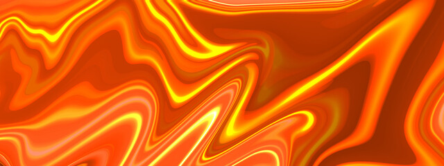 Red and yellow liquid marbling paint background. Orange bright fire red marble texture liquid design background.