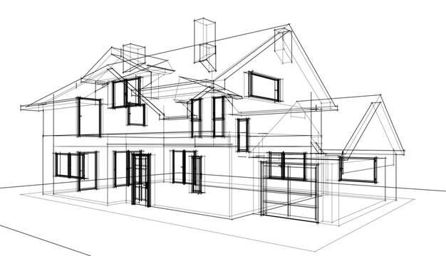 house sketch drawing