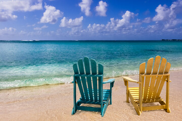 Two chairs on Caribbean beach