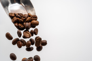 コーヒー豆とメジャー