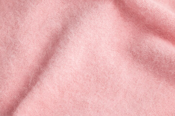 Close up of soft pink angora cloth, textile detail in pastel colors
