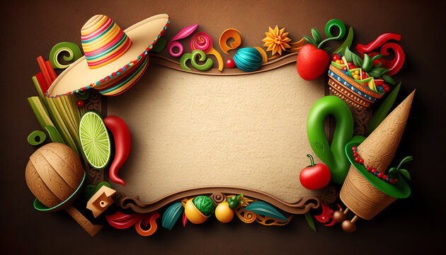 Cinco de mayo holiday background with copy space for text. Generative AI
